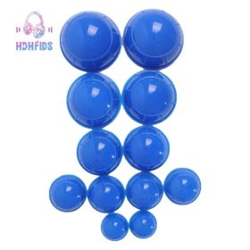 ?12Pcs Blue Health Care Vacuum Cupping Cups Silicone Suction Massage