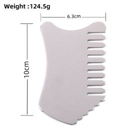 304 Stainless Steel Comb Multi Function Head Massager Beauty Health Product Scraper Neck Skin Massage Gua Sha Face Care Tool