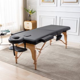 Portable Massage table; 2 Section Wooden Adjustable Folding Massage Table; PU leather Spa Bed