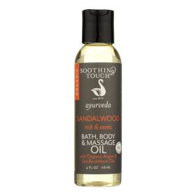 Soothing Touch Bath Body and Massage Oil - Ayurveda - Sandalwood - Rich and Exotic - 4 oz (SKU: 1277417)